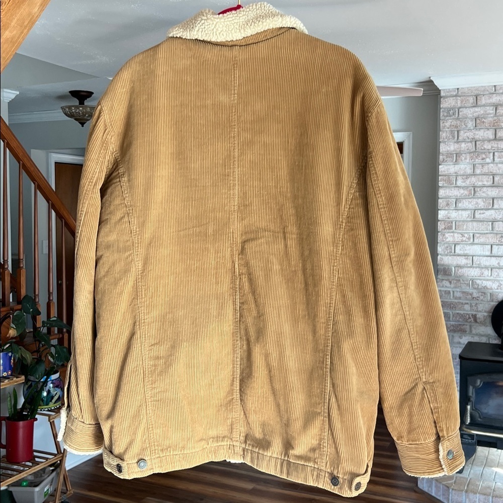 Vintage Y2K GAP Men's Brown Corduroy Jacket with Cream Sherpa Lining - Picture 2 of 9